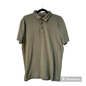 EXPRESS Olive Green Piquet Polo Short Sleeve Shirt - size large